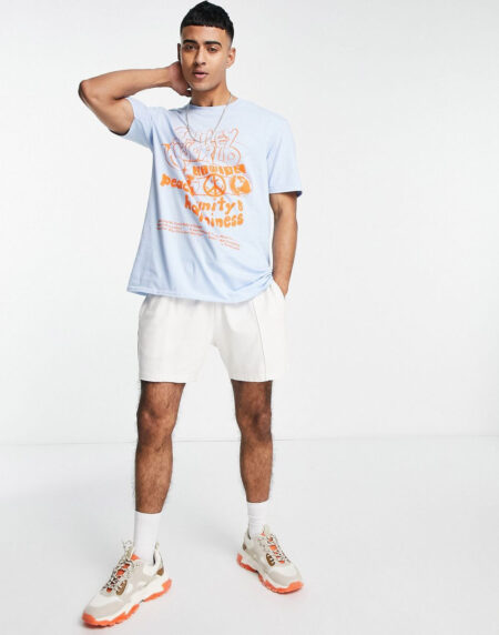Smiley T-shirt In Light Blue - Görsel 4